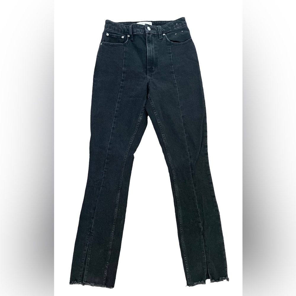COPY - Abercrombie Curve Love Split Hem Black Jeans